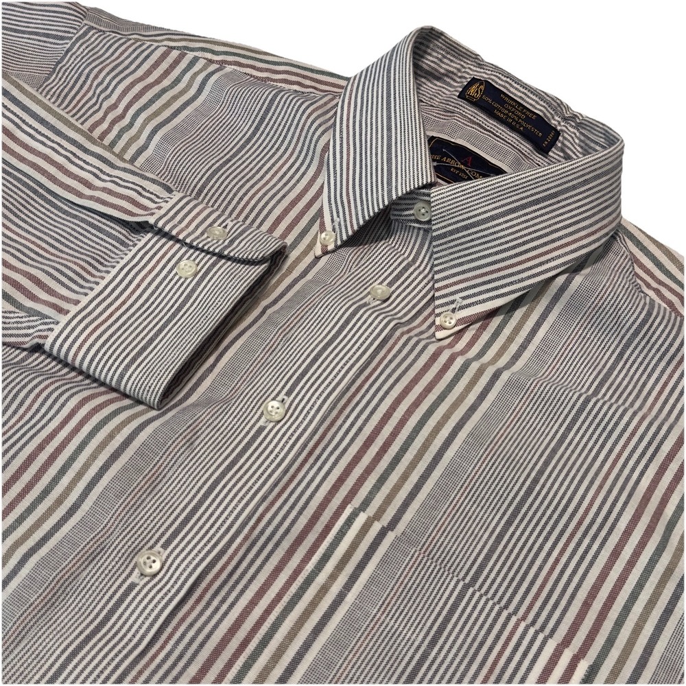 The Arrow‎ Company Oxford Shirt Men 16 32/33 Striped Made In USA